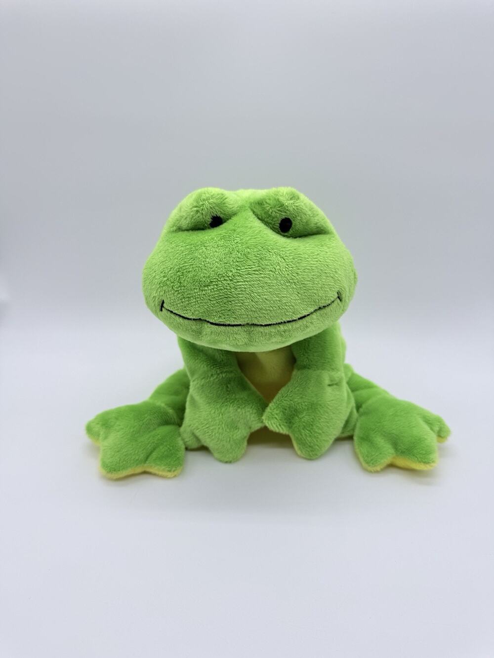 Ty Pluffies Ponds Frog Plush Green Yellow Stuffed Animal Toy 2009